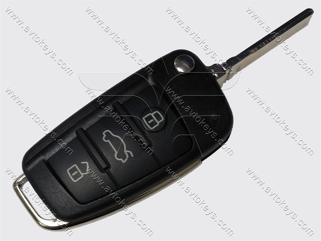 Викидний ключ Audi A4, S4, RS4, 433 Mhz, 8E0 837 220 Q/ K/ D, ID48, 3 кнопки, лезо HU66