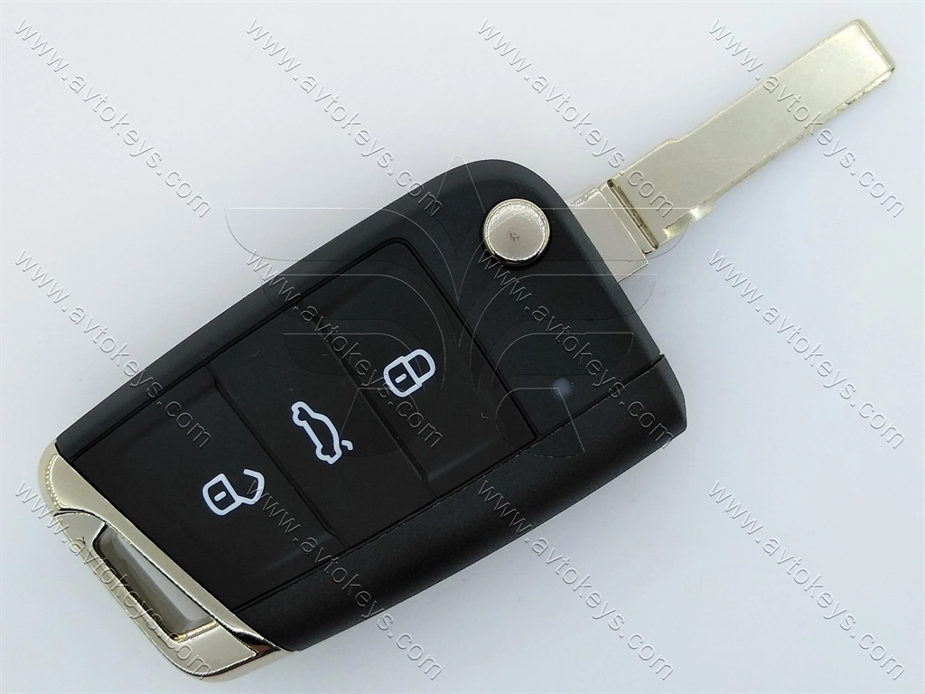 Викидний ключ Volkswagen Golf 7, 433 Mhz, 5G6 959 752 AG, ID49/ Megamos AES/ MQB, 3 кнопки
