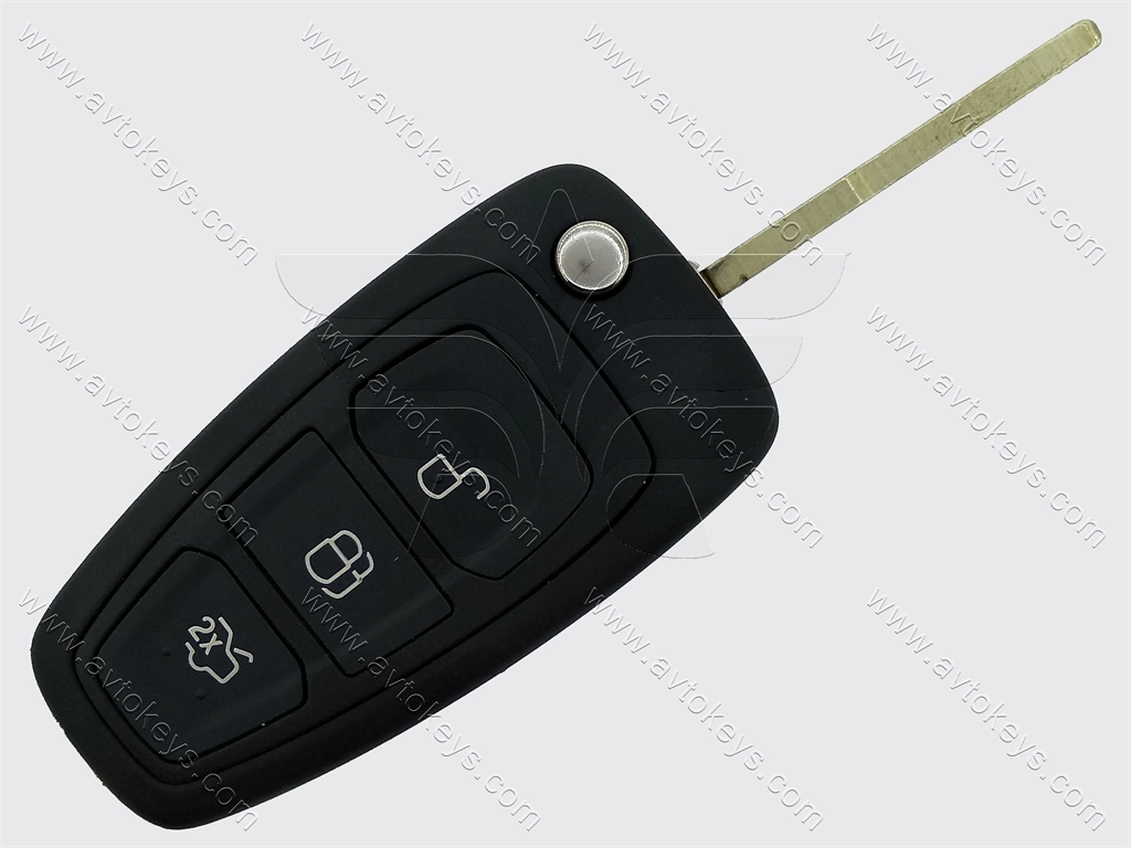 Викидний ключ Ford Focus, Mondeo, Transit та інші, 433 Mhz, 5WK49986, 4D-63 80bit, 3 кнопки, лезо HU101, OEM