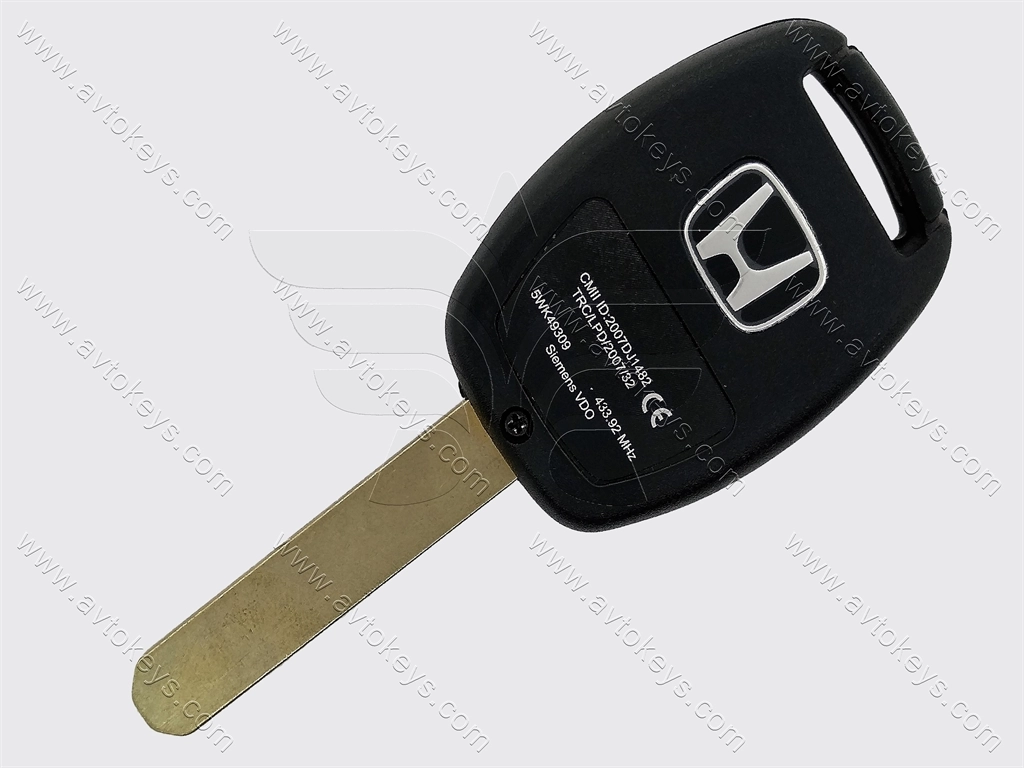 Ключ Honda CR-V, Accord, Fit, Insight, CR-Z, 313.8 Mhz, MLBHLIK-1T, PCF7961A/ Hitag 2/ ID46, 2+1 кнопки