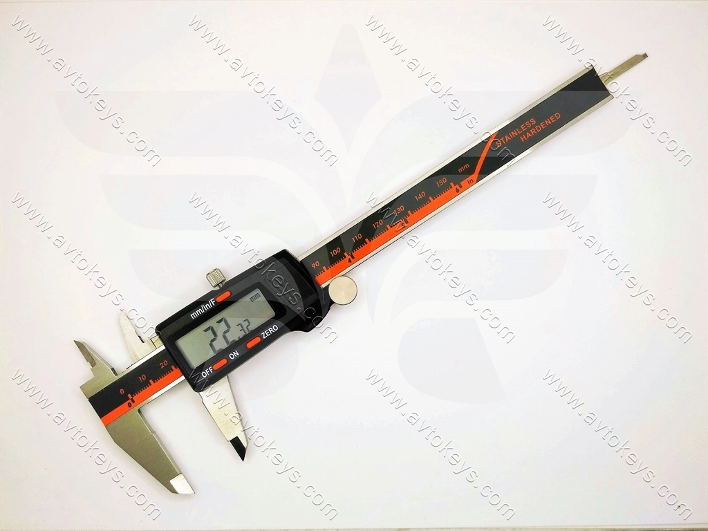 Штангенциркуль електронний - помаранчевий, матеріал метал, 150мм