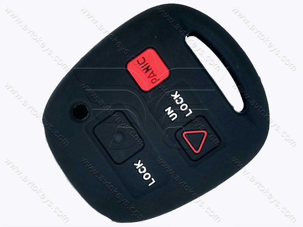 Силіконовий чорний чохол для ключа Lexus RX300, GX470, LX470 та інші, 2+1 кнопки, з лого, тип 1