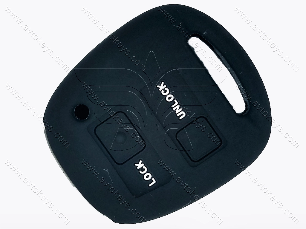 Силіконовий чорний чохол для ключа Toyota Avensis, Yaris та інші, 2 кнопки, з лого