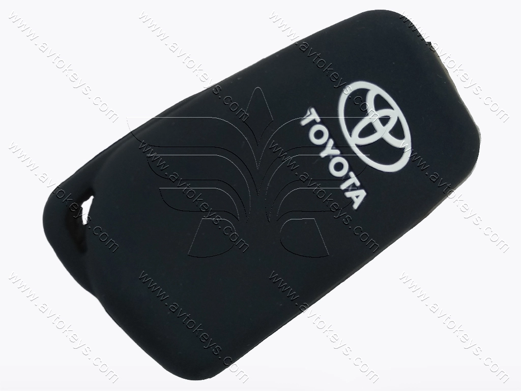Силіконовий чорний чохол для викидного ключа Toyota, 3 кнопки - Зображення 2