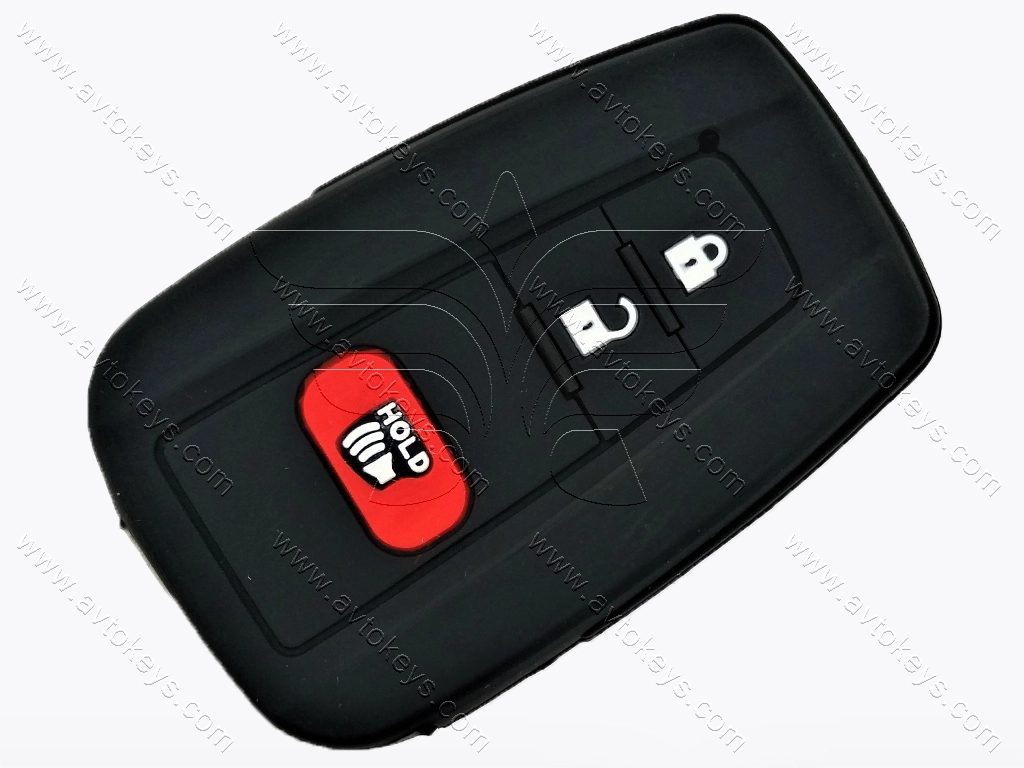 Силіконовий чорний чохол для смарт ключа Toyota, 2+1 кнопки, тип 2
