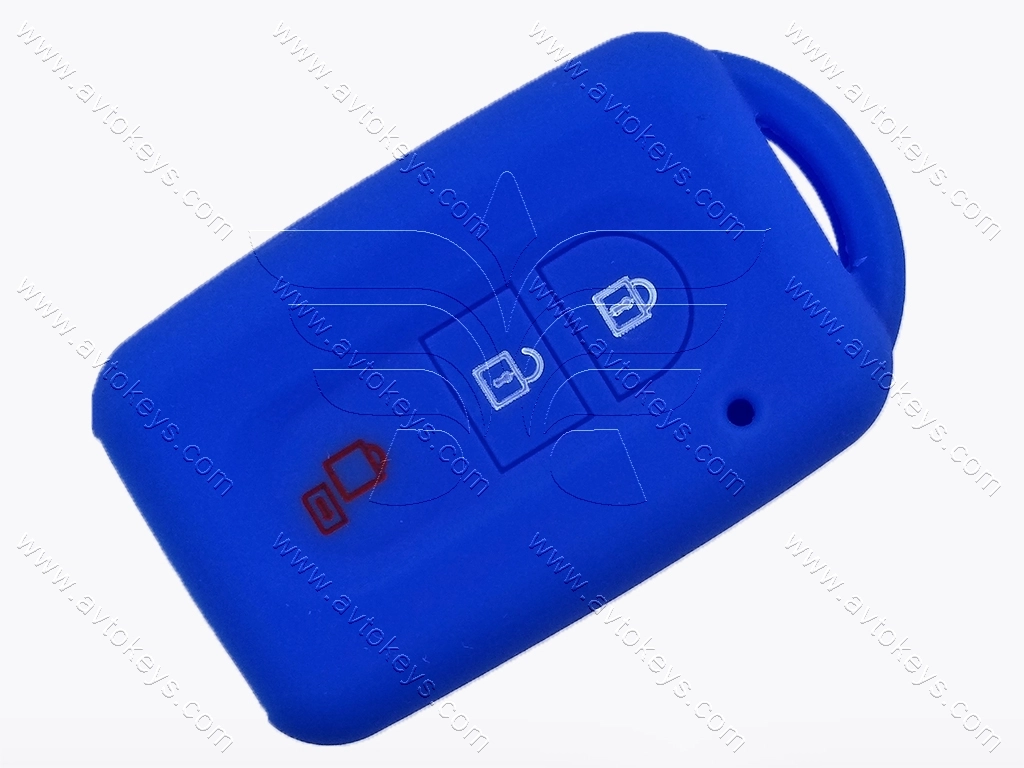Силіконовий синій чохол Nissan, 2 кнопки, тип 2