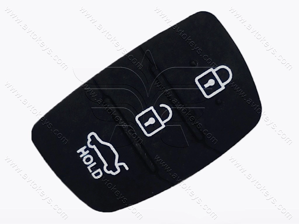 Hyundai кнопки (гумові) для викидного ключа, 3 кнопки, 4,1*2,5 см