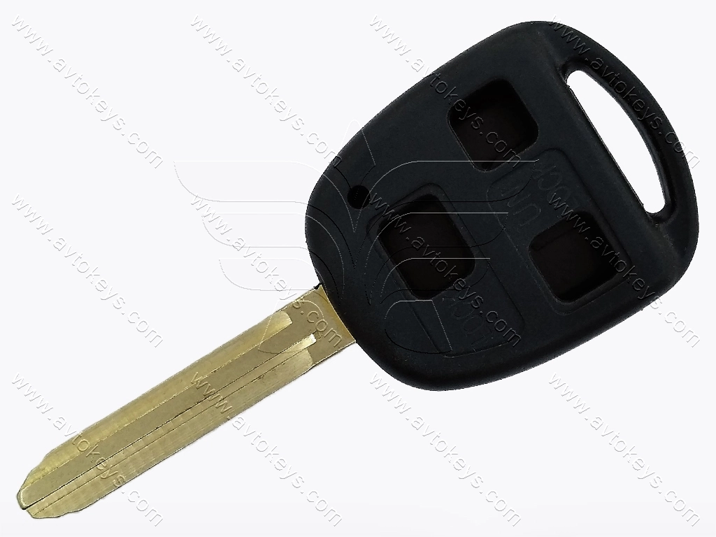 Корпус ключа Toyota Corolla, Prius, Avensis Verso та інші, 3 кнопки, лезо TOY43, без лого
