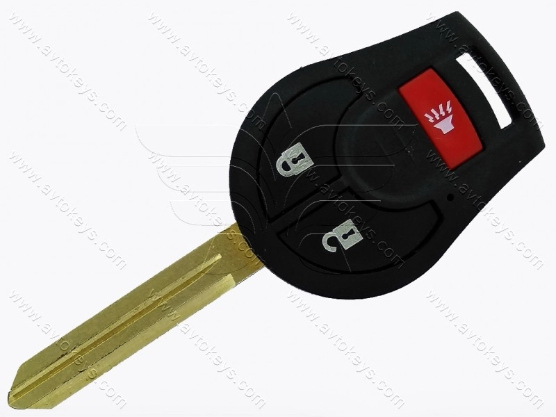 Ключ Nissan Cube, Rogue, Juke, NV, 315 Mhz, CWTWB1U751, PCF7936A/ Hitag 2/ ID46, 2+1 кнопки, лезо NSN14