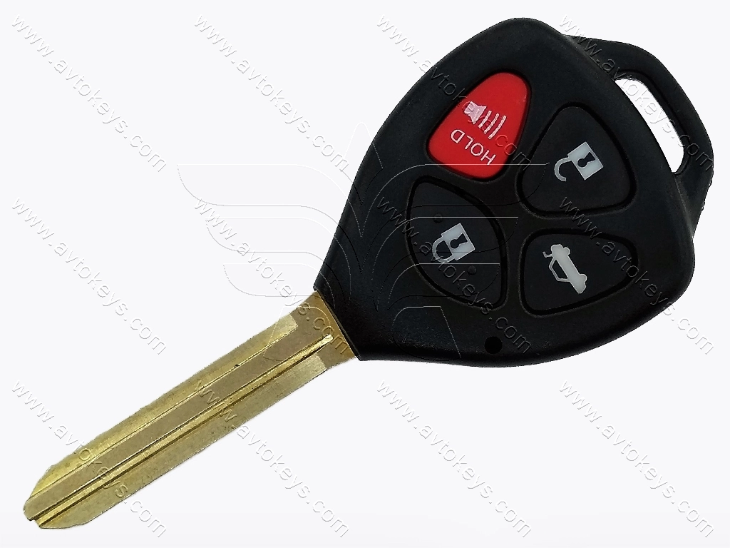 Корпус ключа Toyota Camry, Aurion та інші, 3+1 кнопки, лезо TOY43