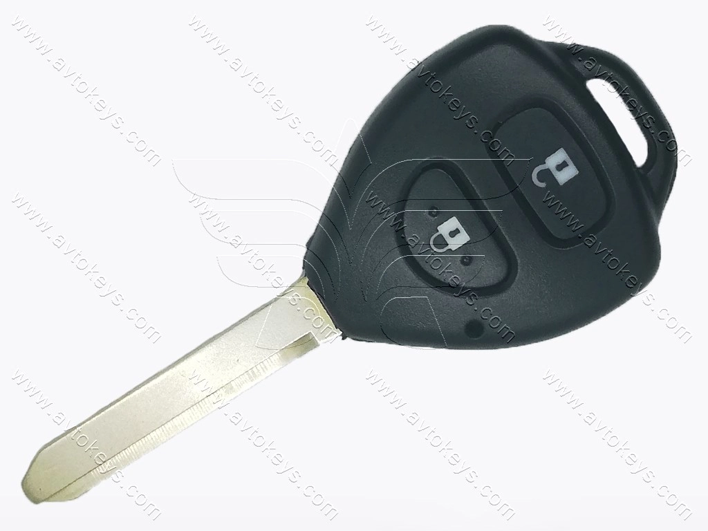 Корпус ключа Toyota, 2 кнопки, лезо TOY47, лого