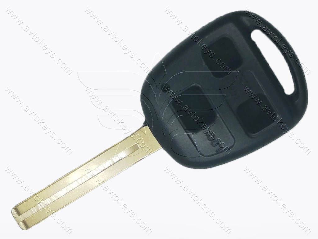 Корпус ключа Toyota, 3 кнопки, лезо TOY49 (довге), з лого