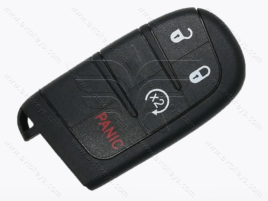 Корпус смарт ключа Chrysler, Dodge, Jeep, 3+1 кнопки, під лезо SIP22