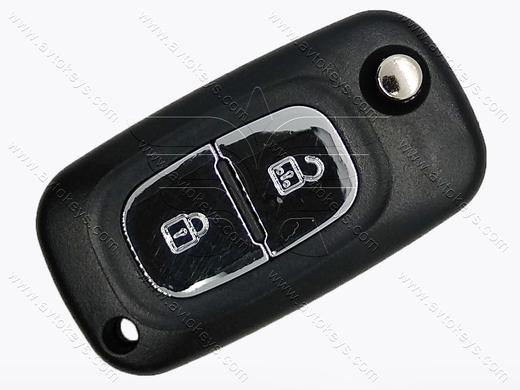 Корпус викидного ключа Renault Clio 4, Twingo, 2 кнопки, лезо VA2, лого