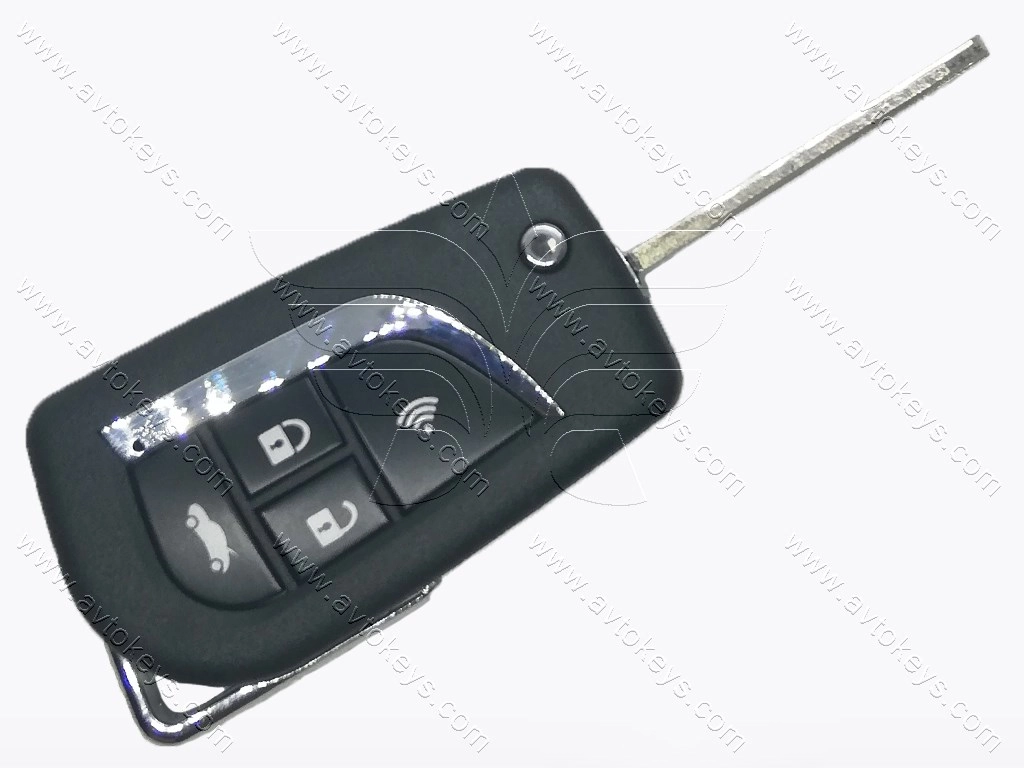 Корпус викидного ключа Toyota Rav 4, Camry, Corolla, 3+1 кнопки, лезо TOY43, під переробку