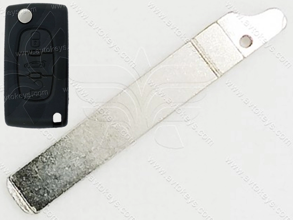 Лезо викидного ключа Peugeot, Citroen, VA2, бокове кріплення