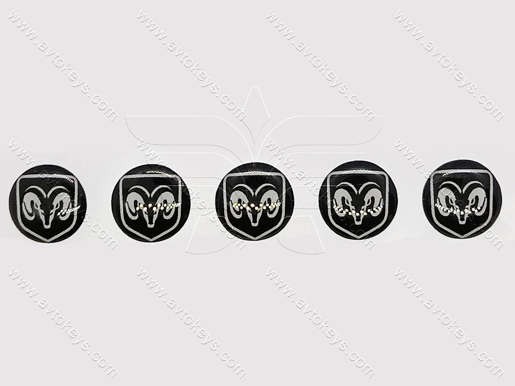Логотип (емблема) для автомобільного ключа Dodge, діаметр 14 мм - Зображення 2