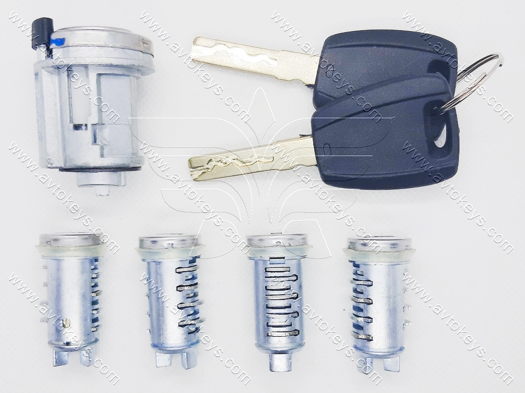 Серцевина замка запалювання + комплект личинок дверей Fiat Doblo, Ducato та інші, лезо SIP22 - Зображення 2