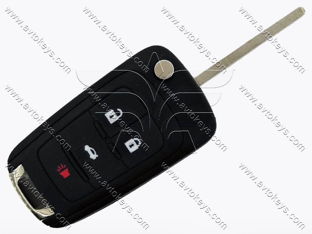 Викидний ключ Chevrolet Cruze, Impala, Malibu та інші, 315 Mhz, OHT01060512, PCF7941E/ Hitag 2/ ID46, 3+1 кнопки, лезо HU100