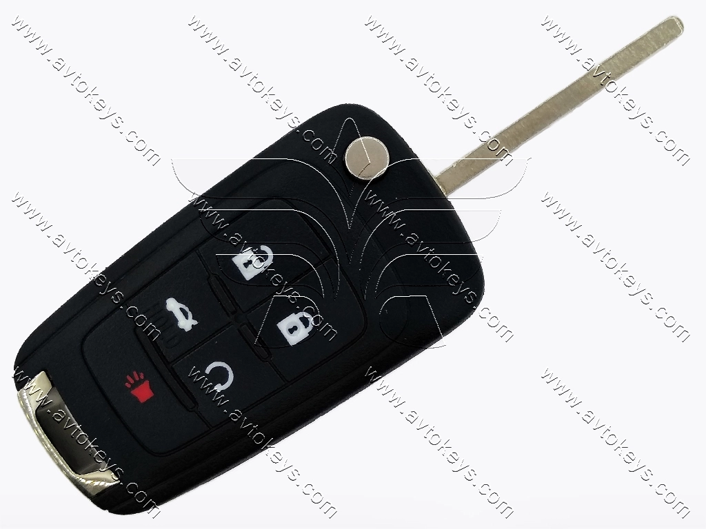 Викидний ключ Chevrolet Cruze, Camaro, Impala та інші, 315 Mhz, OHT01060512, PCF7941E/ Hitag 2/ ID46, 4+1 кнопки, лезо HU100