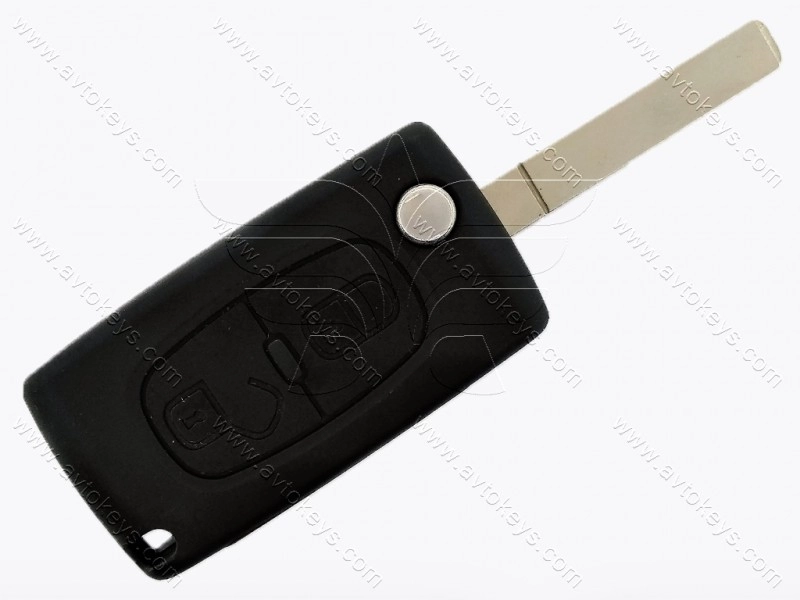 Викидний ключ Citroen C2 CAN, C3 CAN, 433 Mhz, 038436 JCAE ED 27, PCF7941A/ Hitag 2/ ID46, 2 кнопки, лезо VA2, OEM - Зображення 2