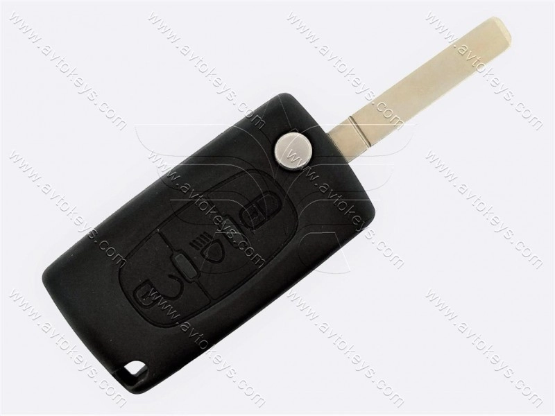 Викидний ключ Citroen C4, C6, 433 Mhz, 662268 Delphi, PCF7941A/ Hitag 2/ ID46, 3 кнопки, лезо VA2, OEM