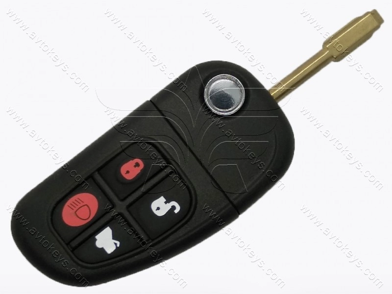 Викидний ключ Jaguar X-Type, S-Type, XJ, XJR, ID4D-60, 4 кнопки, лезо FO21