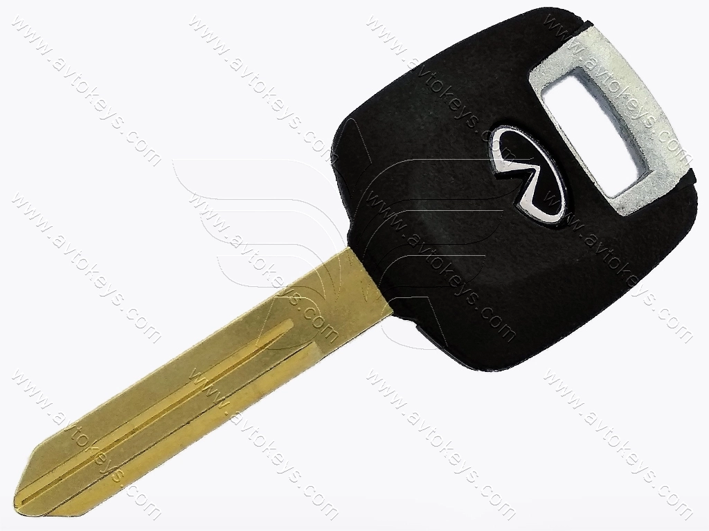 Корпус ключа з місцем під чіп Infiniti G20, I30, I35, QX4 та інші, лезо NSN14, хром - Зображення 2