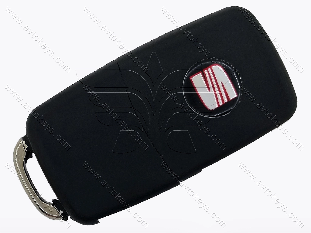 Корпус викидного ключа Seat Leon, Ibiza та інші, лезо HU66, 3 кнопки - Зображення 4