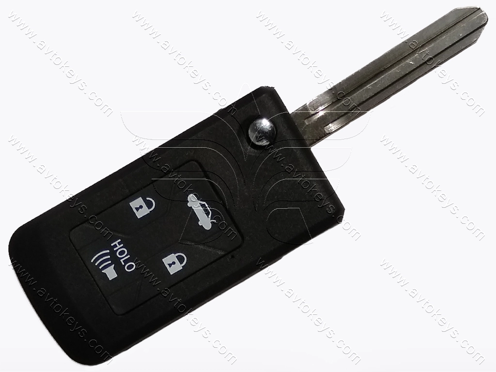 Корпус викидного ключа Toyota Rav 4, Camry, Corolla, 3+1 кнопки, лезо TOY43, під переробку