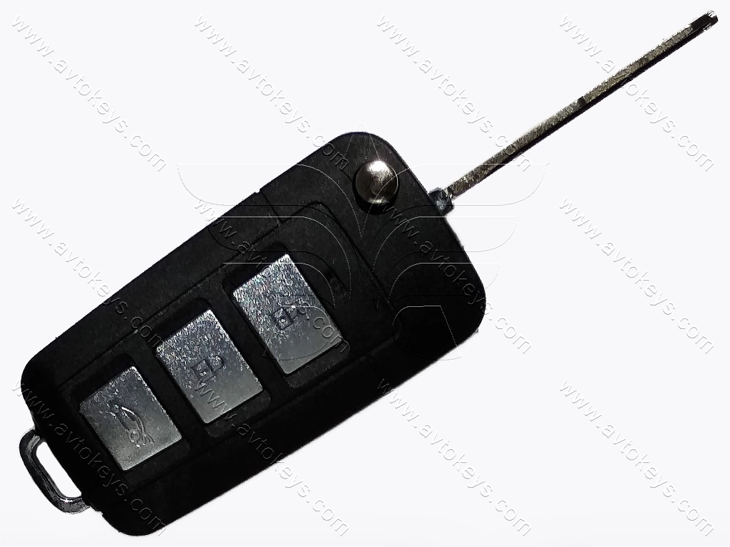 Корпус викидного ключа Hyundai/Kia, 3+1 кнопки, лезо HYN6, під переробку, без місця під батарейку, тип 1