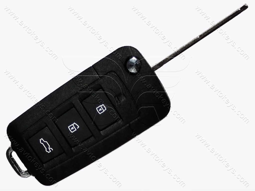 Корпус викидного ключа Hyundai/Kia, 3+1 кнопки, лезо HYN6, під переробку, без місця під батарейку, тип 2