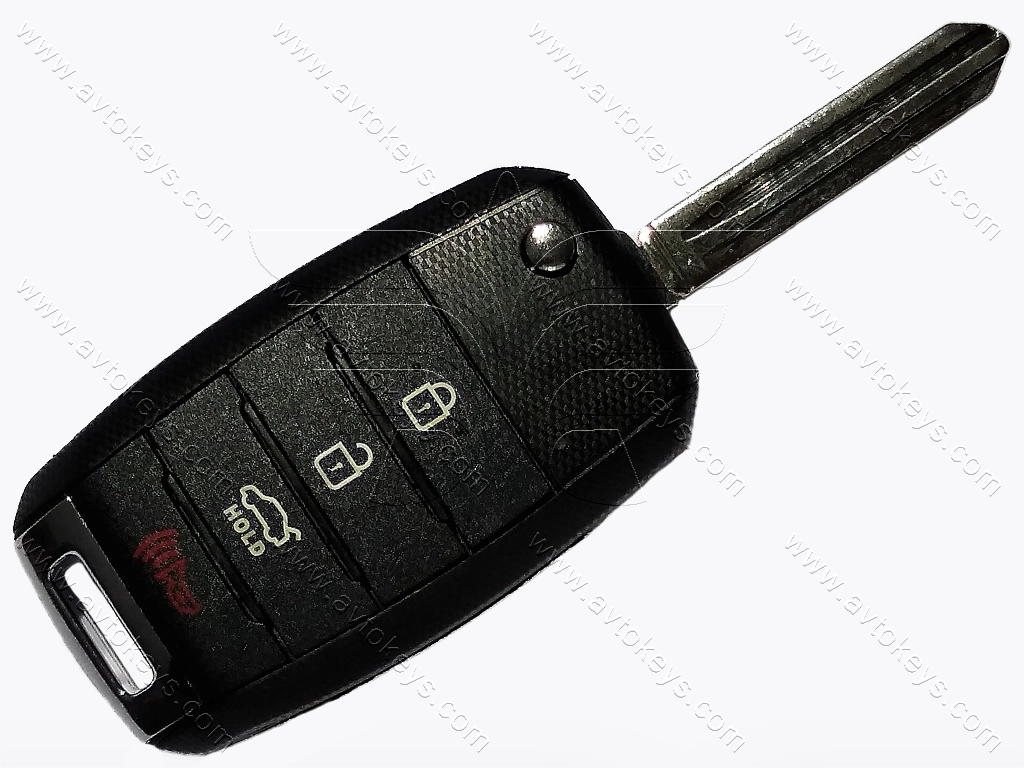 Корпус викидного ключа Kia, 3+1 кнопки, лезо HYN14R