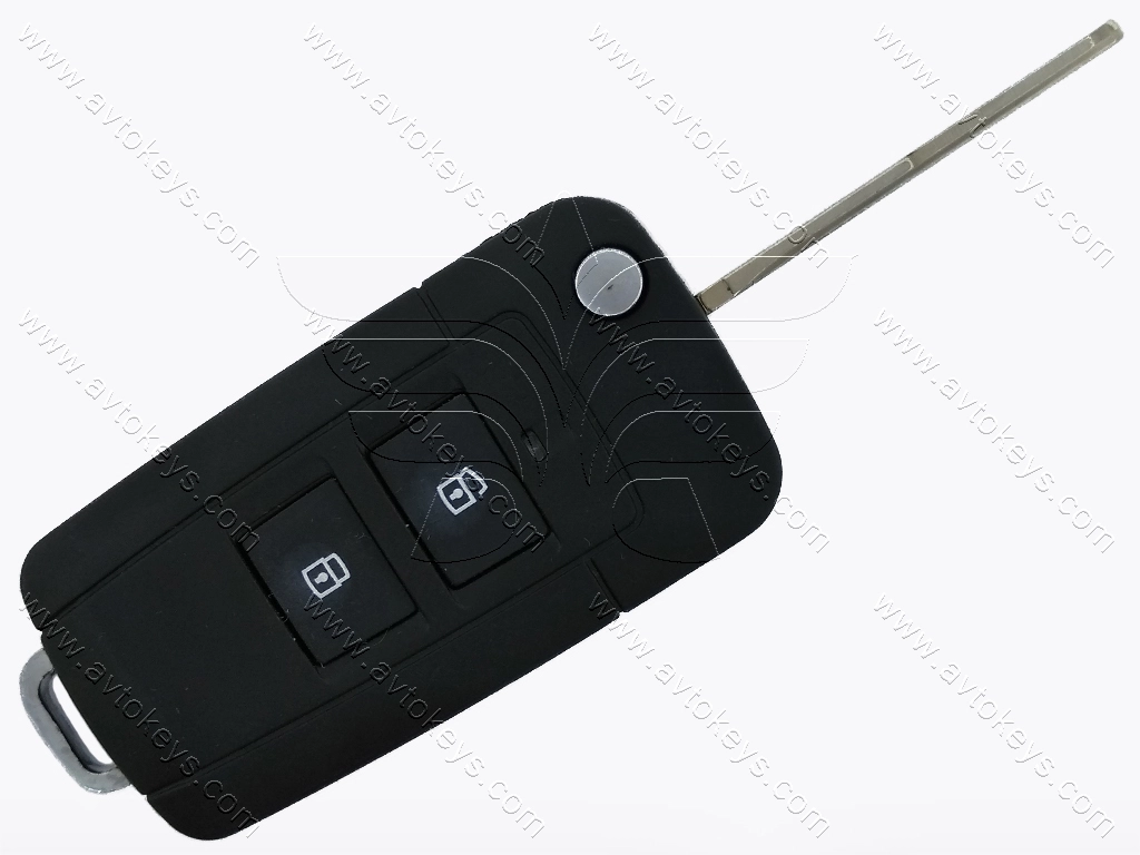 Корпус викидного ключа Hyundai/Kia, 2 кнопки, лезо HYN6, під переробку, без місця під батарейку, тип 2