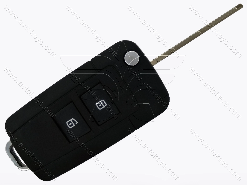 Корпус викидного ключа Hyundai/Kia, 2+1 кнопки, лезо HYN6, під переробку, без місця під батарейку, тип 2