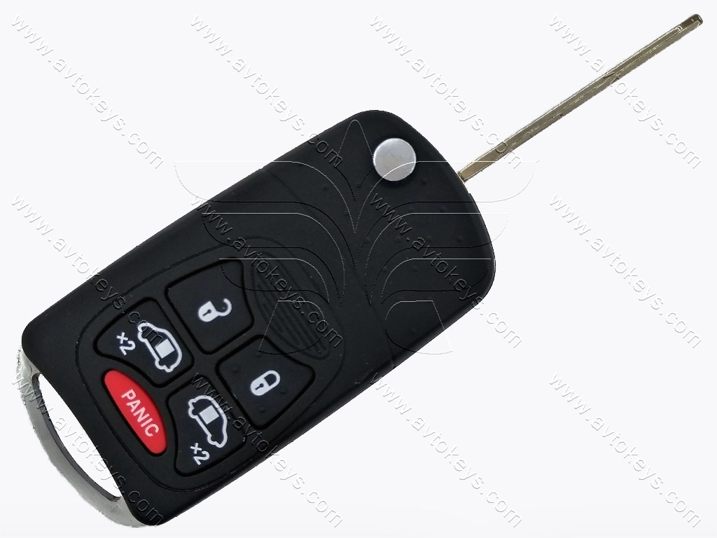 Корпус викидного ключа Chrysler/Doodge/Jeep, 4+1 кнопки, лезо СY22