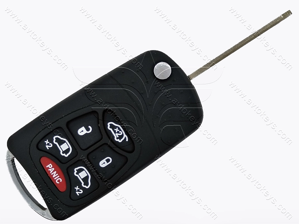 Корпус викидного ключа Chrysler/Doodge/Jeep, 5+1 кнопки, лезо СY22, під переробку