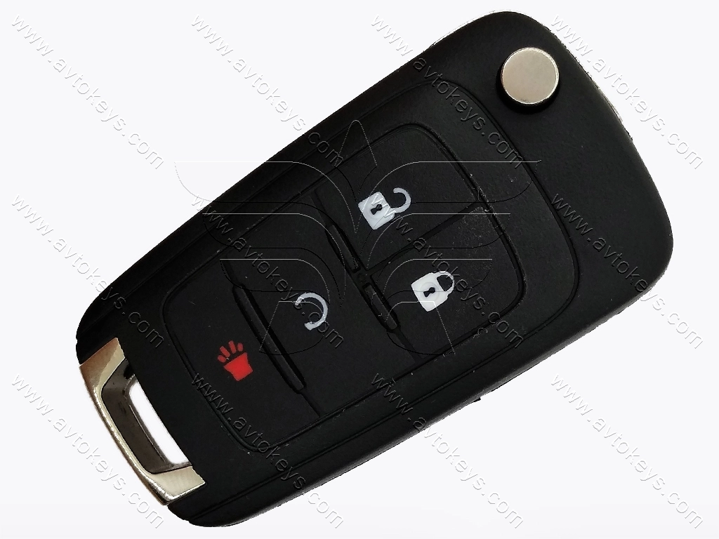 Корпус викидного ключа Chevrolet Cruze, Impala, SS, 3+1 кнопки, лезо HU100, тип 2 — изображение 2