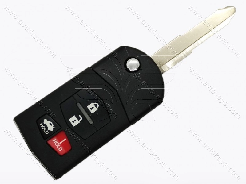Корпус викидного ключа Mazda 3, Mazda 6 та інші, 3+1 кнопки, лезо MAZ24R, тип 2