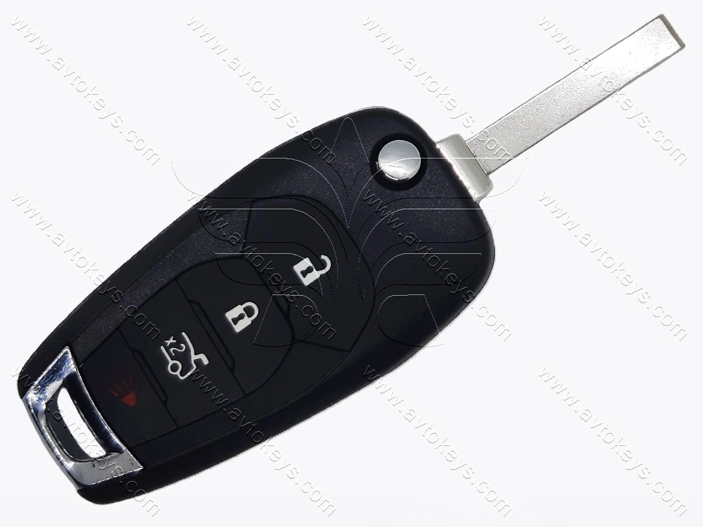 Викидний ключ Chevrolet Cruze XL8, 433 Mhz, PCF7941E/ Hitag 2/ ID46, 3+1 кнопки, лезо HU100