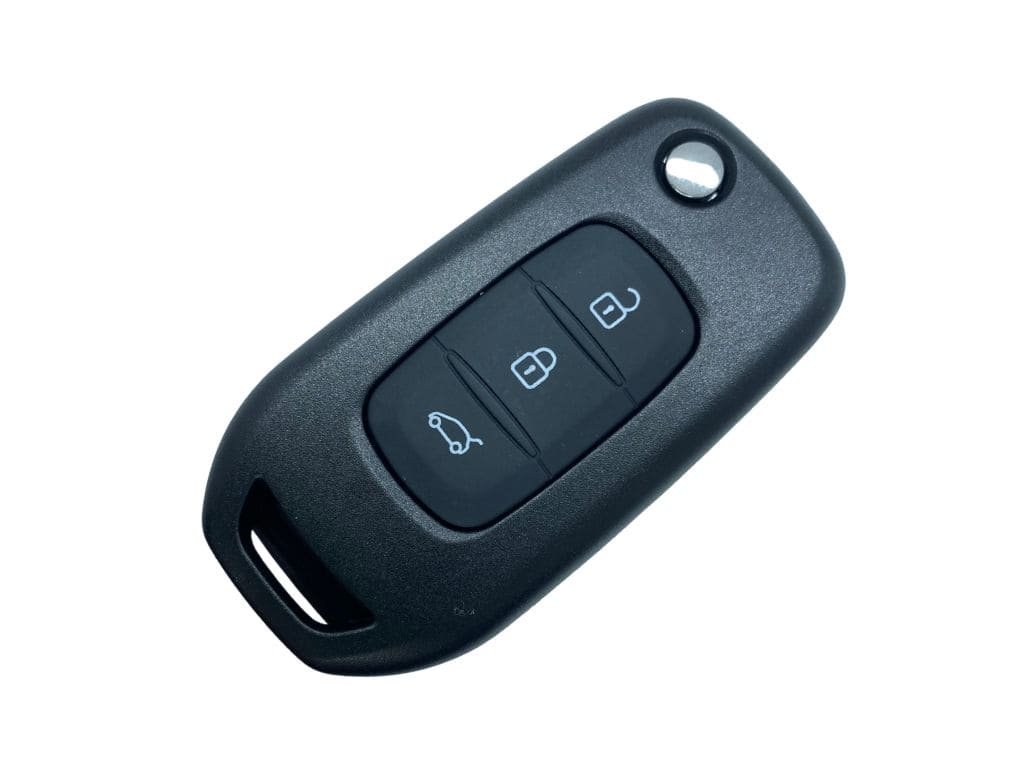 Корпус викидного ключа Renault 2012+, 3 кнопки, VA-2, з кріпленням під батарейку, з логотипом