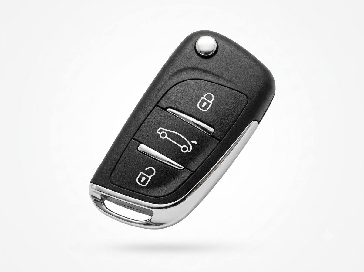 Корпус викидного ключа під переробку Citroen, 3 кнопки, HU-83, з кріплення під батарейку, з логотипом